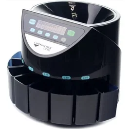 Cash Tester CC 601 Contadora y Clasificadora de Monedas de Euros Electrónica con Informe de Resultados, Ideal para Comercios